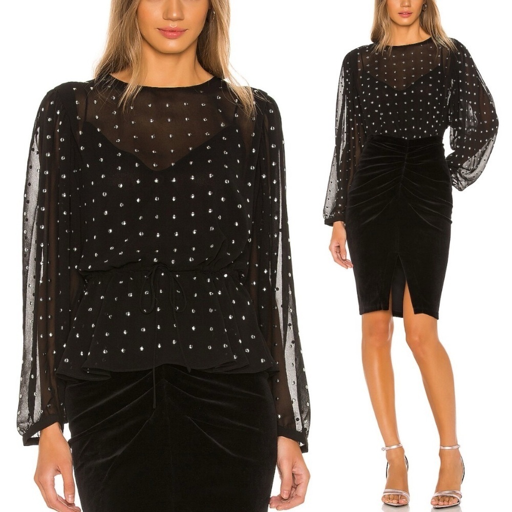 IRO x REVOLVE Bendis Sheer Studded Long Sleeve‎ Blouse